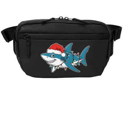 Santa Shark Christmas Lights Sharkmas Tree Xmas 2024 Crossbody Pack