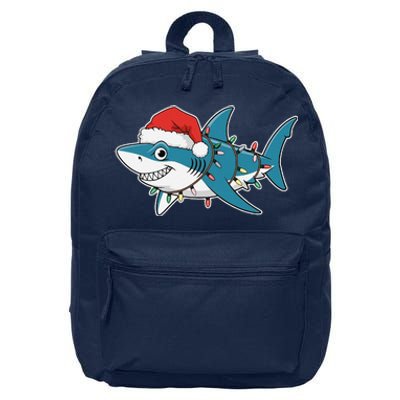 Santa Shark Christmas Lights Sharkmas Tree Xmas 2024 16 in Basic Backpack