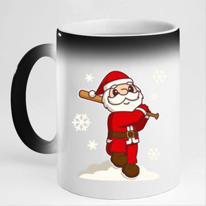 Sporty Santa Claus Baseball Christmas Gift 11oz Black Color Changing Mug