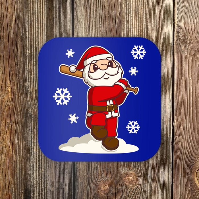 Sporty Santa Claus Baseball Christmas Gift Coaster