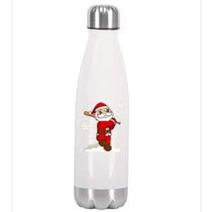 Sporty Santa Claus Baseball Christmas Gift Stainless Steel Insulated Water Bottle