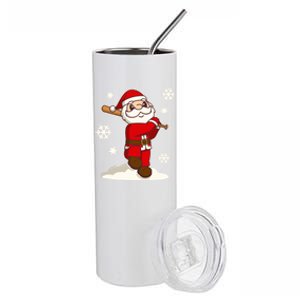 Sporty Santa Claus Baseball Christmas Gift Stainless Steel Tumbler