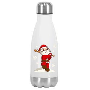 Sporty Santa Claus Baseball Christmas Gift Stainless Steel Insulated Water Bottle