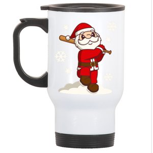 Sporty Santa Claus Baseball Christmas Gift Stainless Steel Travel Mug