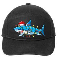 Santa Shark Christmas Lights Sharkmas Tree Xmas 7-Panel Snapback Hat