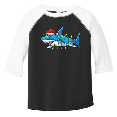 Santa Shark Christmas Lights Sharkmas Tree Xmas Toddler Fine Jersey T-Shirt