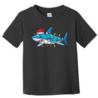 Santa Shark Christmas Lights Sharkmas Tree Xmas Toddler T-Shirt