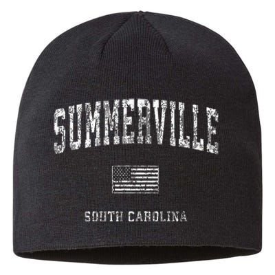 Summerville South Carolina Sc Vintage American Flag Sustainable Beanie