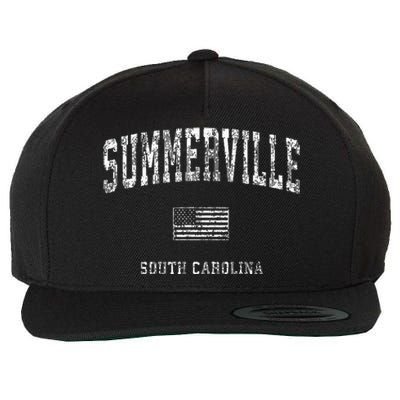 Summerville South Carolina Sc Vintage American Flag Wool Snapback Cap