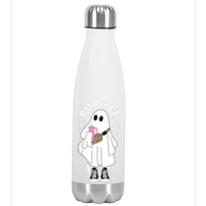 Spooky Season Cute Ghost Halloween Costume Boujee Boojee Gift Stainless Steel Insulated Water Bottle