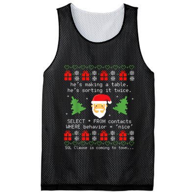 Sql Santa Claus Database Clause Developer Code Db Programmer Mesh Reversible Basketball Jersey Tank