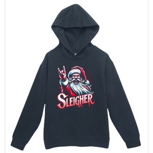 Sleigher Santa Claus Rock Christmas Funny Hail Santa Cute Gift Urban Pullover Hoodie