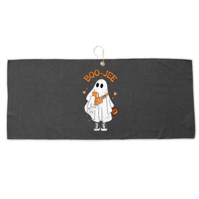 Spooky Season Cute Ghost Halloween Boujee Boo Jee Large Microfiber Waffle Golf Towel