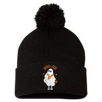 Spooky Season Cute Ghost Halloween Boujee Boo Jee Pom Pom 12in Knit Beanie