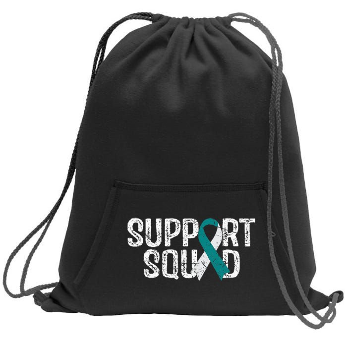 Support Squad Cervical Cancer Awareness Sweatshirt Cinch Pack Bag