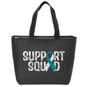 Support Squad Cervical Cancer Awareness Zip Tote Bag