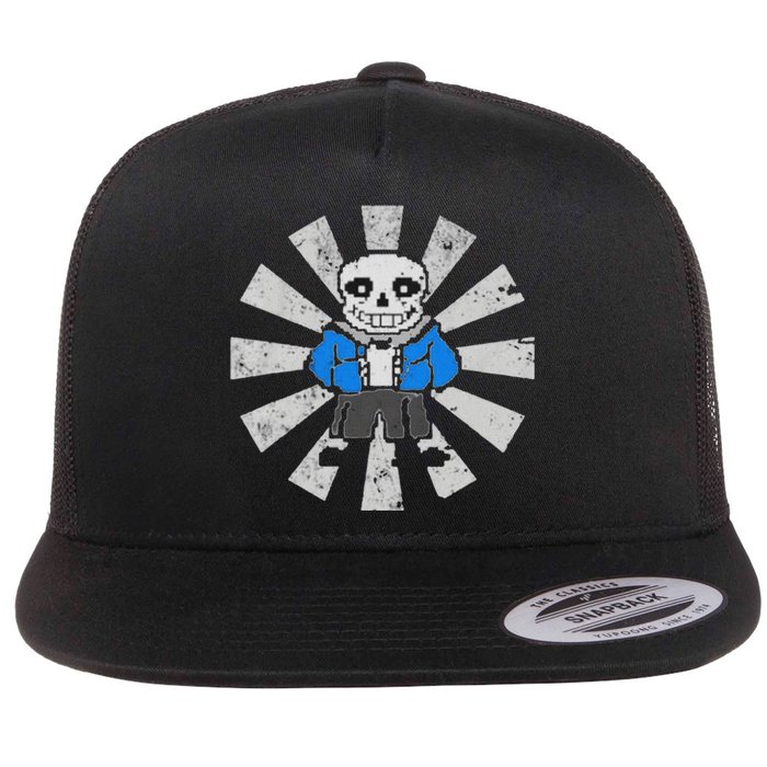 Sans Skeleton Cool Pixel Art Costume Flat Bill Trucker Hat