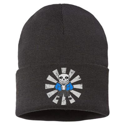 Sans Skeleton Cool Pixel Art Costume Sustainable Knit Beanie