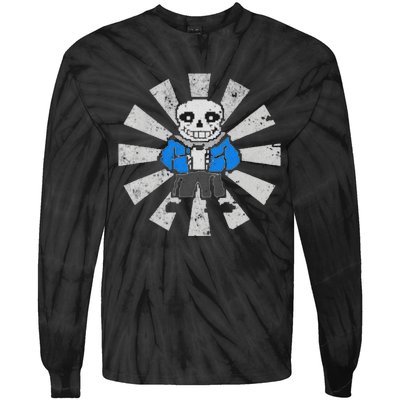 Sans Skeleton Cool Pixel Art Costume Tie-Dye Long Sleeve Shirt