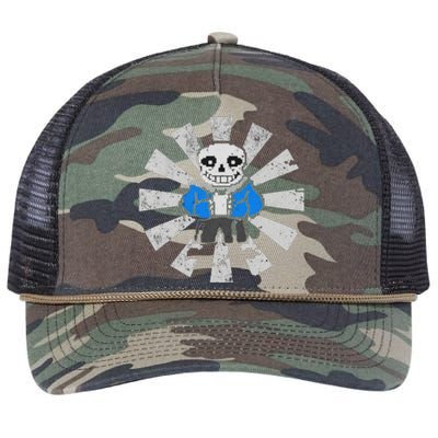 Sans Skeleton Cool Pixel Art Costume Retro Rope Trucker Hat Cap