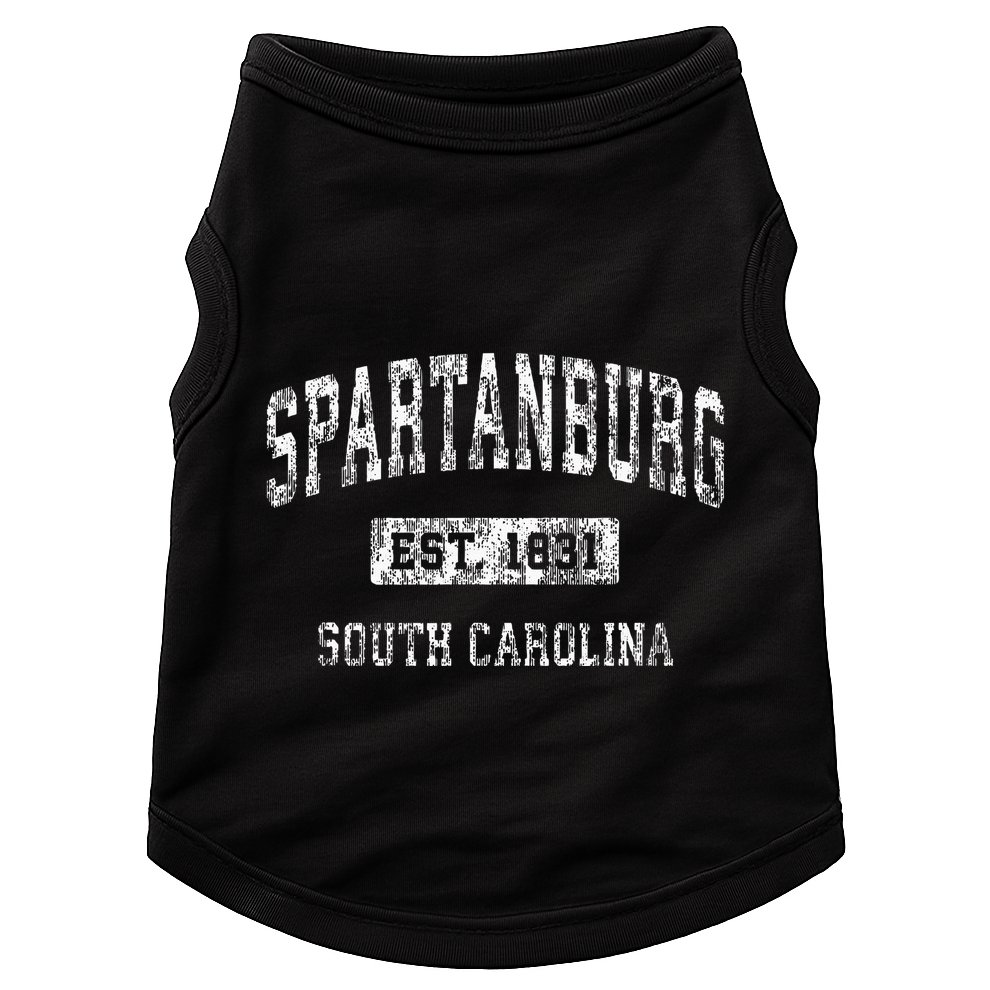 Spartanburg South Carolina Sc Vintage Established Sports Doggie Tank