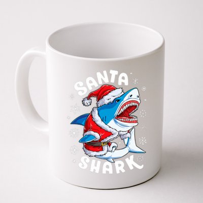 Santa Shark Christmas Pajamas Xmas Merry Sharkmas Coffee Mug