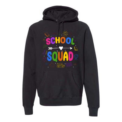 School Squad Colorful Education Fun Premium Hoodie