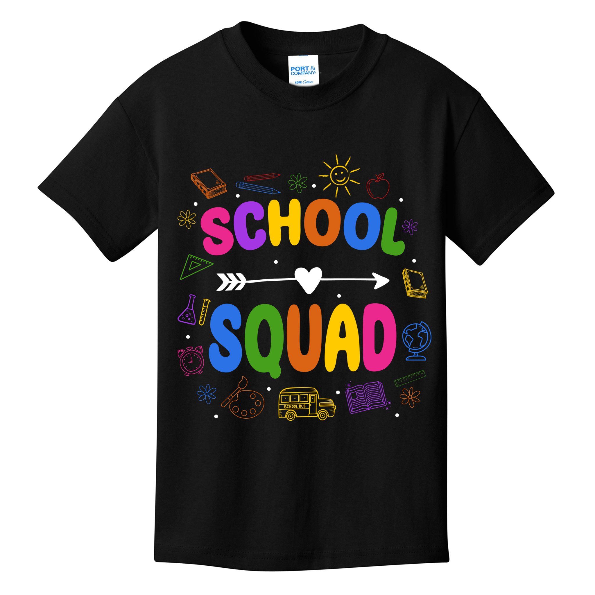 School Squad Colorful Education Fun Kids T-Shirt