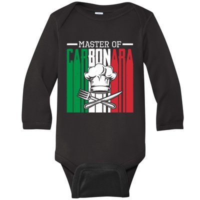 Spaghetti Shirts Cook Kitchen Master Of Carbonara Baby Long Sleeve Bodysuit