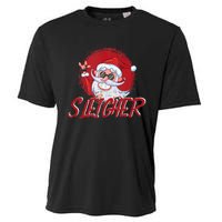 Sleigher Santa Claus Funny Merry Christmas Rock Xmas Lover Tank Top Cooling Performance Crew T-Shirt