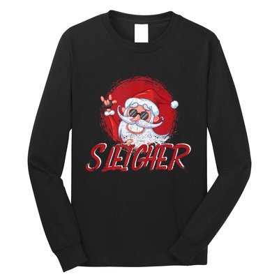 Sleigher Santa Claus Funny Merry Christmas Rock Xmas Lover Tank Top Long Sleeve Shirt