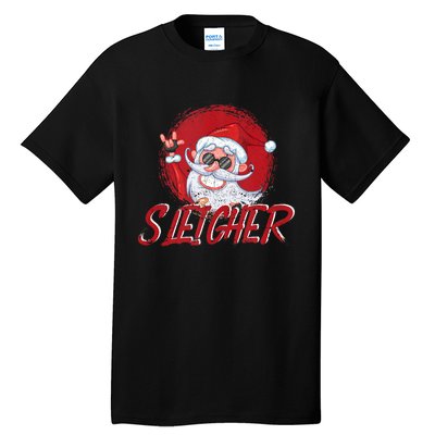 Sleigher Santa Claus Funny Merry Christmas Rock Xmas Lover Tank Top Tall T-Shirt