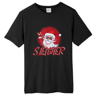 Sleigher Santa Claus Funny Merry Christmas Rock Xmas Lover Tank Top Tall Fusion ChromaSoft Performance T-Shirt