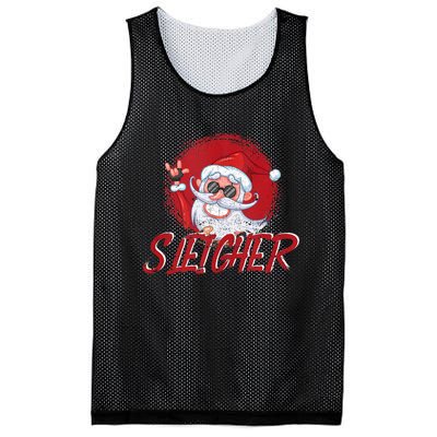 Sleigher Santa Claus Funny Merry Christmas Rock Xmas Lover Tank Top Mesh Reversible Basketball Jersey Tank