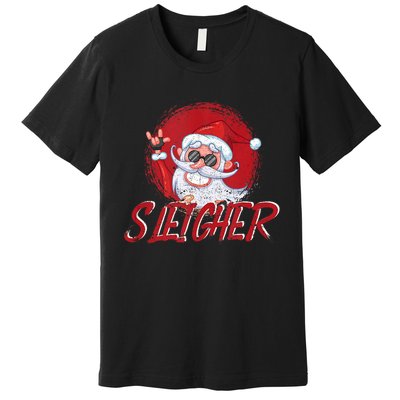 Sleigher Santa Claus Funny Merry Christmas Rock Xmas Lover Tank Top Premium T-Shirt