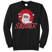 Sleigher Santa Claus Funny Merry Christmas Rock Xmas Lover Tank Top Tall Sweatshirt