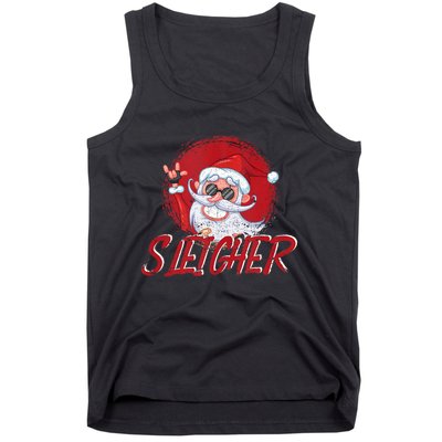 Sleigher Santa Claus Funny Merry Christmas Rock Xmas Lover Tank Top Tank Top