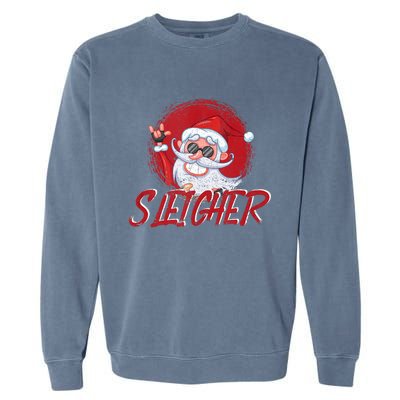 Sleigher Santa Claus Funny Merry Christmas Rock Xmas Lover Tank Top Garment-Dyed Sweatshirt