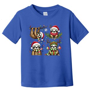 Santa Sloth Christmas Lights Funny Holiday Sloth Lover Gift Funny Gift Toddler T-Shirt