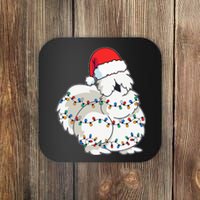 Silkie Silky Chicken Funny Christmas Coaster