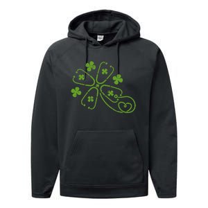 Shamrock Stethoscope Clover St Patricks Day Nurse RN Irish Performance Fleece Hoodie