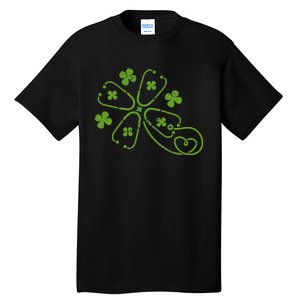 Shamrock Stethoscope Clover St Patricks Day Nurse RN Irish Tall T-Shirt