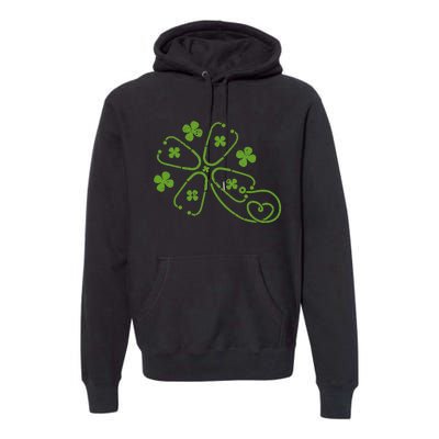 Shamrock Stethoscope Clover St Patricks Day Nurse RN Irish Premium Hoodie