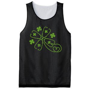 Shamrock Stethoscope Clover St Patricks Day Nurse RN Irish Mesh Reversible Basketball Jersey Tank