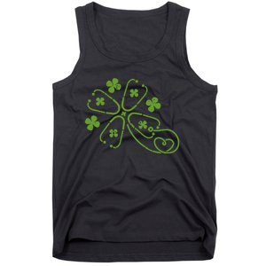 Shamrock Stethoscope Clover St Patricks Day Nurse RN Irish Tank Top