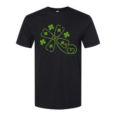 Shamrock Stethoscope Clover St Patricks Day Nurse RN Irish Softstyle CVC T-Shirt