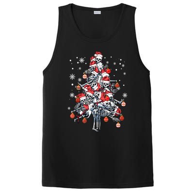 Sugar Skull Christmas Tree Skeleton Santa Hat Xmas Vibes Gift PosiCharge Competitor Tank