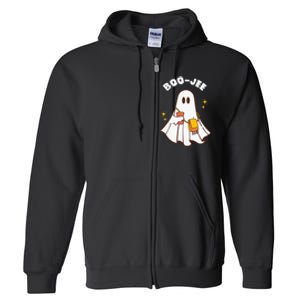 Spooky Season Cute Ghost Halloween Costume Boujee Boo Jee Full Zip Hoodie