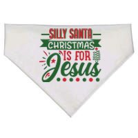 Silly Santa Christmas Is For Jesus Holiday USA-Made Doggie Bandana