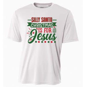 Silly Santa Christmas Is For Jesus Holiday Cooling Performance Crew T-Shirt